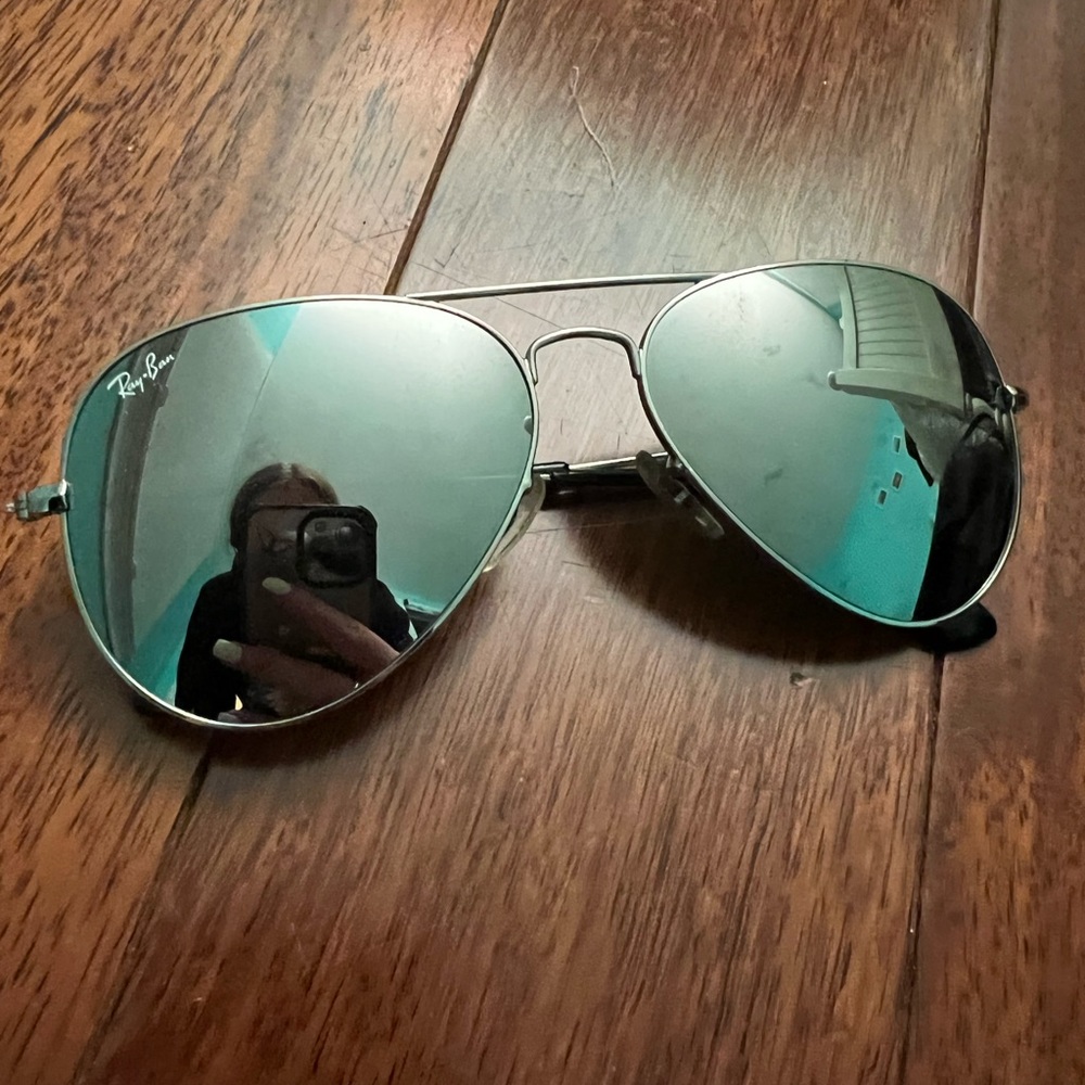 Ray Ban Silver Grey aviators 58mm